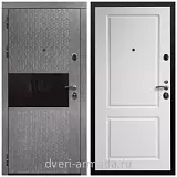 Дверь входная Армада Престиж Черная шагрень МДФ 16 мм Штукатурка графит / МДФ 16 мм ФЛ-117 Белый матовый