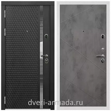 Дверь входная Армада Престиж Белая шагрень МДФ 16 мм ФЛН - 501 / ФЛ-291 Бетон темный
