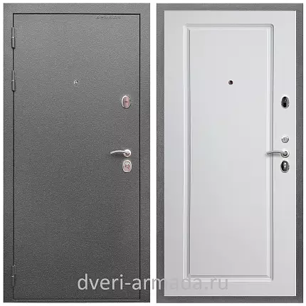 Дверь входная Армада Оптима Антик серебро / МДФ 16 мм ФЛ-119 Белый матовый