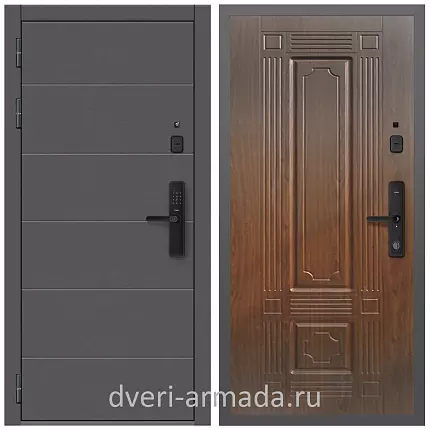 Дверь входная Армада Роуд МДФ 10 мм Kaadas S500 / МДФ 16 мм ФЛ-2 Мореная береза
